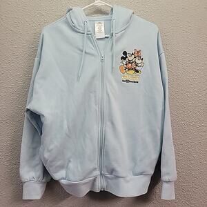Disneyland Resort 2023 Mickey Minnie Hoodie Sweatshirt Small Blue Embroidered